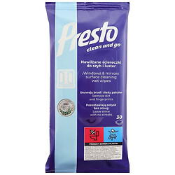 Салфетки влажные для стеклянных поверхностей Presto Clean