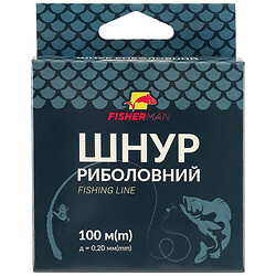 Шнур риболовний Fisherman, d=0,20 мм, 100 м