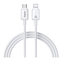 USB кабель Baseus P10383101211-00 Crystal FC Apple iPhone SE 2022 / iPhone 14 Pro Max / iPhone 14 Plus / iPhone 14 Pro / iPhone 14 / iPhone 13 Pro / iPhone 13 Mini / iPhone 13 / iPhone 13 Pro Max / iPhone 12 Mini, Lightning, 1.0 м., Белый