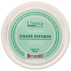 Порошок зубний відбілюючий Lisova Ефірна олія лимону та м'яти 70 г