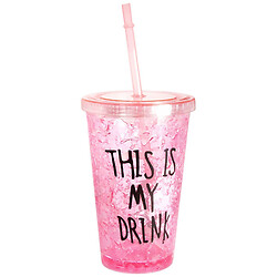 Стакан пластиковый с крышкой и трубочкой This is my drink