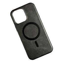 Чехол (накладка) Apple iPhone 13, Leather Magnetic Metal Frame, MagSafe, Черный