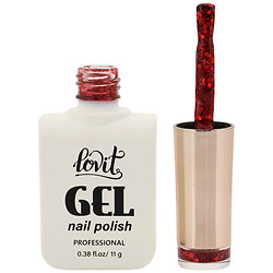 Гель-лак для ногтей Lovit Red с глитером микс