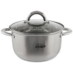 Нержавеющая кастрюля с крышкой BRAVO CHEF, d=20 см, 3,6 л