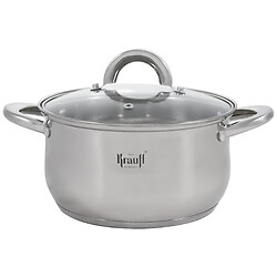 Каструля нержавіюча зі скляною кришкою Krauff Steil, d=20 см, 3,4 л