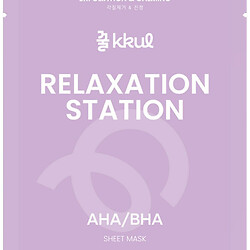 Маска для обличчя тканинна Kkul Relaxation Station з AHA, BHA кислотами, 25 мл