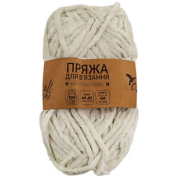 Пряжа для в'язання плюшева Craft time 100 г, 60 м тон №А1