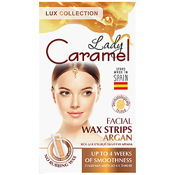 Полоски восковые для эпиляции лица Lady Caramel "Аргана", 12 шт/уп