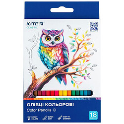Карандаши цветные "Classic", 18 шт., Kite