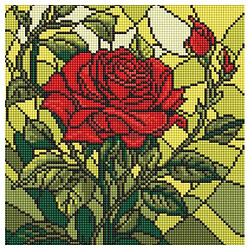 Алмазна мозаїка "Вітраж. Троянда", 30x30см, Ідейка