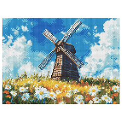 Алмазная мозаика "Мельница посреди поля", 30x40см, Ідейка