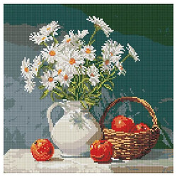 Алмазная мозаика "Букет ромашек с яблоками", 40x40см, Ідейка