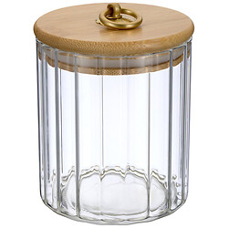 Ємність для сипучих скляна кругла з дерев'яною кришкою, 500 мл