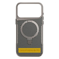 Чохол (накладка) Apple iPhone 17 Pro, Epik Metal Buttons Carbon Ring, MagSafe, Сірий