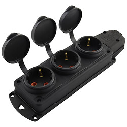 Колодка електрична каучук з заземленням ERKA 6003 3 гнізда