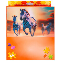 Пазлы картонные с голографическим рисунком Зебры