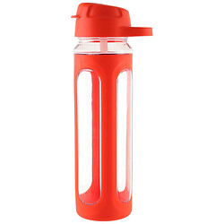 Пляшка для напоїв пластикова з трубочкою кольорова 650 мл