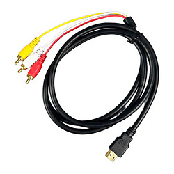 Кабель HDMI-3RCA, 1.5 м., Чорний