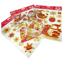 Наклейка декоративная "Новогодняя с золотом", 20x29см, Mic