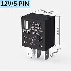 Реле электромеханическое LBW3/5 Pin/12V/30A/Black