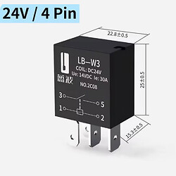 Реле электромеханическое LBW3/4 Pin/24V/30A/Black