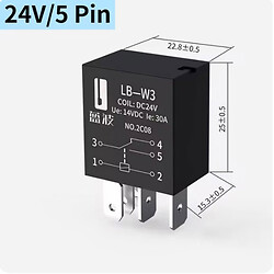 Реле электромеханическое LBW3/5 Pin/24V/30A/Black