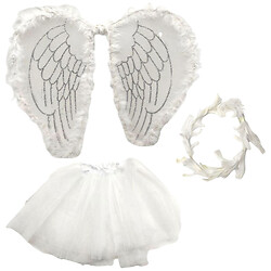 Маскарадный костюм "Ангел", с подсветкой, крылья, юбочка, нимб, Mic