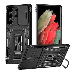 Чохол (накладка) Samsung Galaxy S22 Ultra, Epik Camshield Army Ring, Чорний