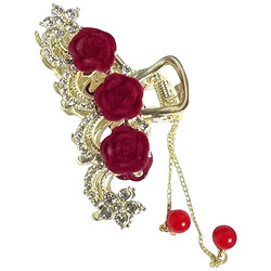 Краб для волос металлический с декором Розы