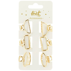 Набор фигурных крабов металлических для волос