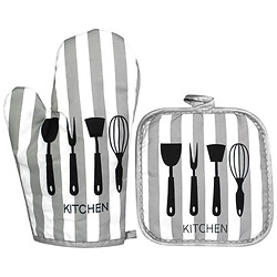 Набор кухонный: перчатка прихватка с принтом