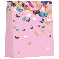 Пакет подарочный бумажный Листочки микс 26х32х10 см