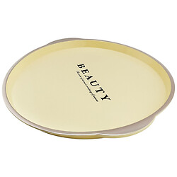 Піднос пластиковий круглий з ручкою золотиста окантовка середній