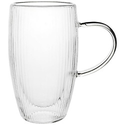 Чашка стеклянная ребристая с двойными стенками 440 мл