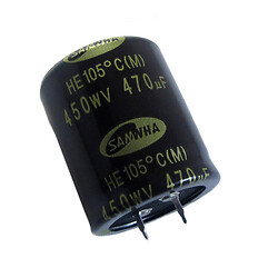 Конденсатор электролитический ECAP-HE-470mkf - 450v* (105°C) (HE) 35x40mm