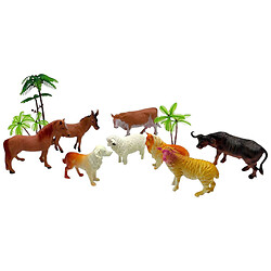 Набор животных, 11 элементов, 8 животных, аксессуары в пакете, Mic