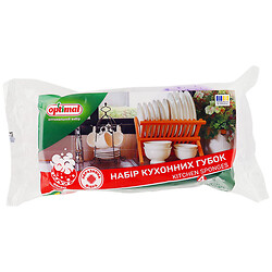 Набор губок кухонных круглых Optimal крупнопористых, 4 шт/уп
