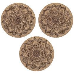 Набор подставок под горячее деревянное круглое, 3 шт.
