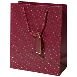 Пакет подарочный бумажный в золотую каплю, 31х41х12 см