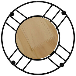 Подставка под горячее металлическое круглое деревянное основание, d=18,4 см