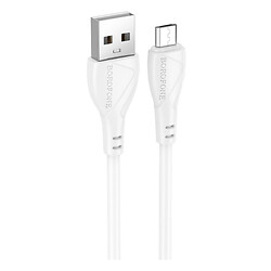 USB кабель Borofone BX121 Energy, mciroUSB, 1.0 м., Белый