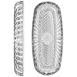 Блюдо скляне рельєфне ECOMO OVAL-A прозоре, 18,5 см