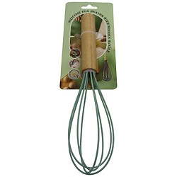 Вінчик для збивання силіконовий з дерев'яною ручкою, 24 см