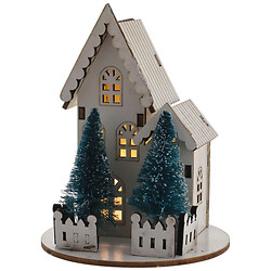 Декор новогодний с подсветкой "Дом с елкой", 8,5х8,5х10 см