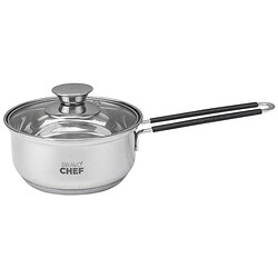 Ківш нержавіючий зі скляною кришкою BRAVO CHEF Safran, d=14 см, 1 л