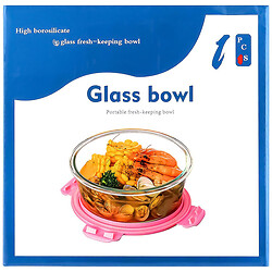 Контейнер харчовий скляний круглий з пластиковою кришкою, 1000 мл