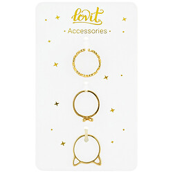 Набір каблучок жіночих металевих Lovit, 3 шт