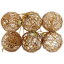 Набор шариков елочных каркасных золотистых, d=5 см, 6 шт.