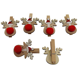 Набор прищепок новогодних деревянных, 6 шт.