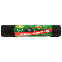 Пакети для сміття Optimal чорні, 240 л, 5 шт/рул.